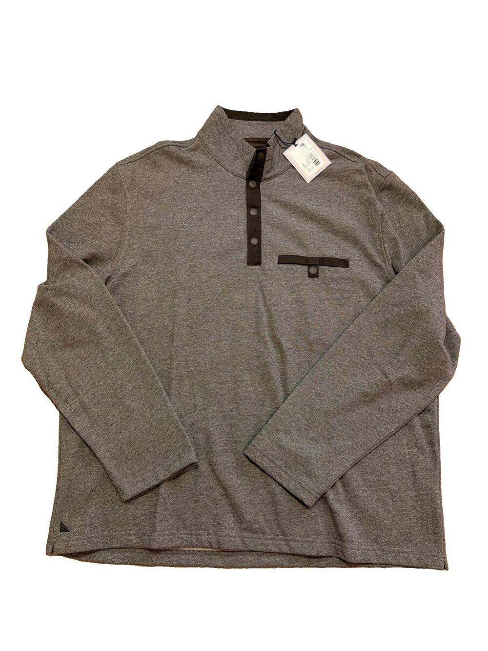 Untuckit Parkson shirt Men's Large 1/4 Snap Pullover Black Sweater NEW